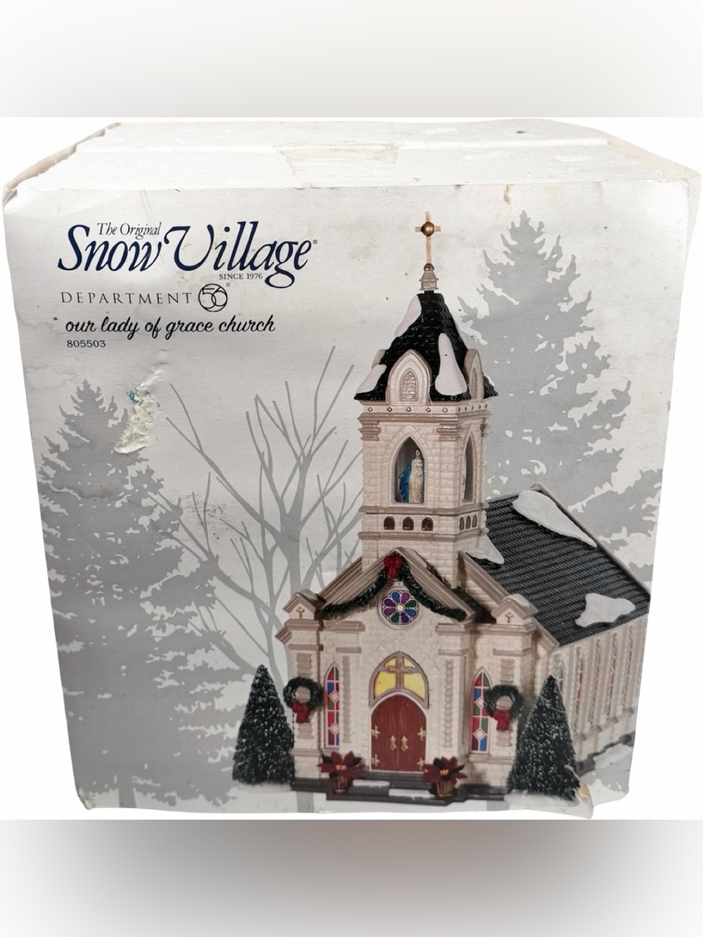 Department 56 The Original Snow Village Our Lady of Grace Church Figure Retired
